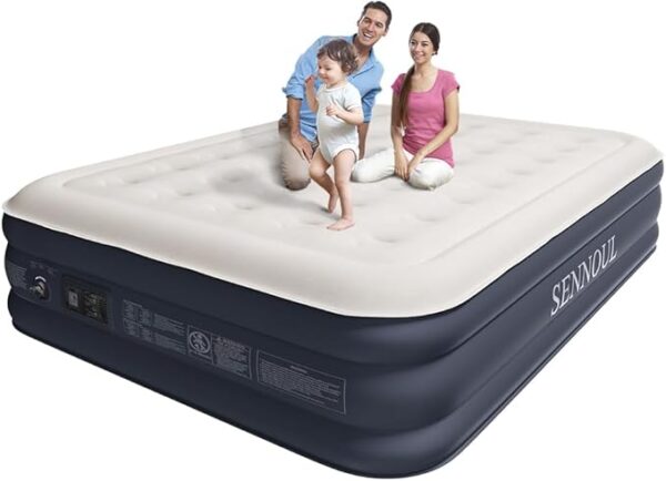 20%OFF Limited Time Deal:Air Mattress Queen with Built in Pump - 2 Mins Quick Self Inflatable,16"/650lbs Max Blow Up Bed, All Night Stability No Lost Air，No Peculiar Smell for Camping,Home,Guests & Portable Travel