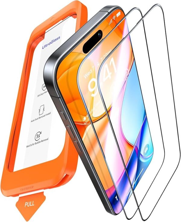 20%OFF Limited Time Deal:UltraGlass UNBREAK TOP 9H+ Glass for iPhone 16 Pro Max Screen Protector (12FT Military Grade Shatterproof) Screen Protector 16 ProMax Tempered Glass (Longest Durable) Full Edge Coverage 6.9" 2 Pack